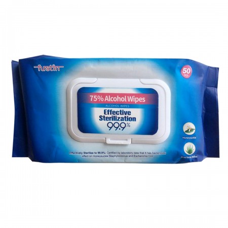 Fustin 50 Count 75% Alcohol Disinfectant Wipes