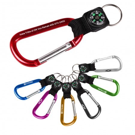Carabiner With Compass & Keychain