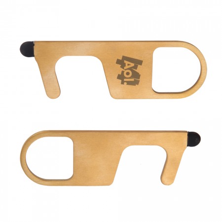 Brass Antimicrobial Touchless Key Door Opener With Stylus