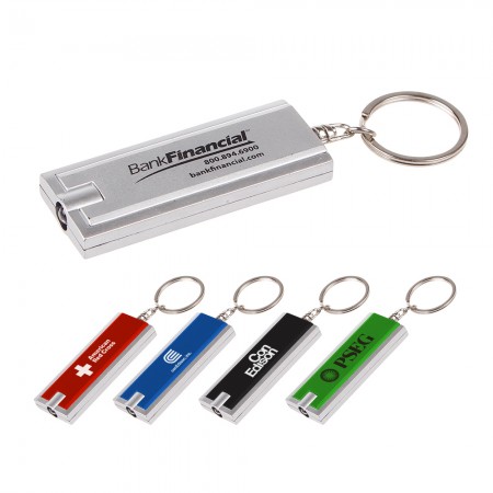 Rectangular LED Flashlight Keychain