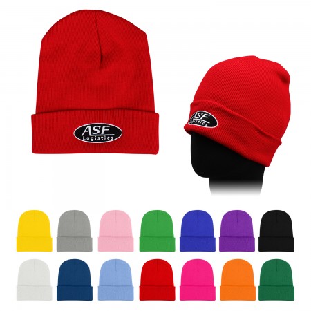 Acrylic Knit Beanie Cap With Cuff