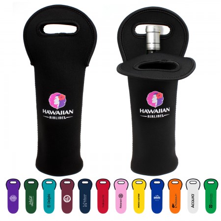 Neoprene Single Wine Bottle Holder Tote Bag