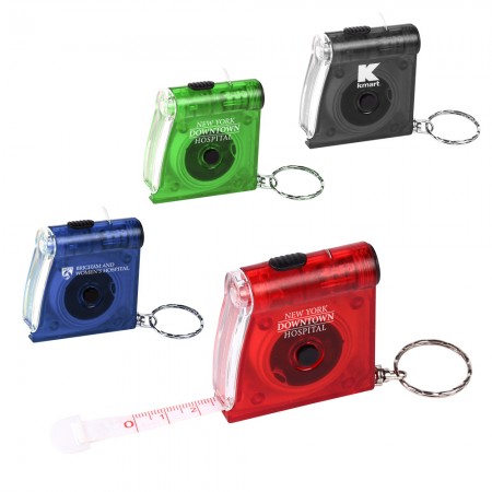 Tape Measure LED Flashlight Key Chain