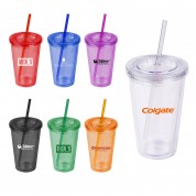 16 Oz Double Wall Acrylic Tumbler With Straw 16 Oz Double Wall Acrylic Tumbler With Straw
