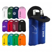 Neoprene Dual Wine Bottle Holder Tote Bag Neoprene Dual Wine Bottle Holder Tote Bag